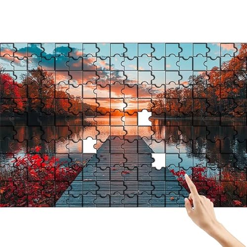 Sonnenuntergang Puzzle 300 Teile Erwachsene, Pier Klassische Puzzles Bastelset Erwachsene, Buntes Lustiges Lernspiele, Herausforderung Spielzeug mit Box für Home Wall Decor Geschenke für Männer M-0 von Feionnug