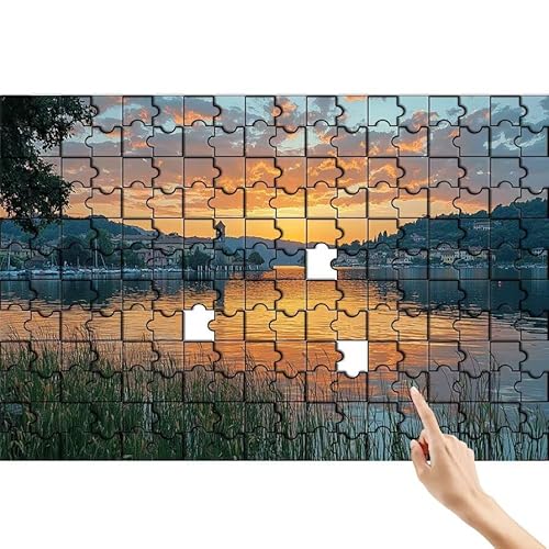 Sonnenuntergang Puzzle 300 Teile Erwachsene, See Klassische Puzzles Bastelset Erwachsene, Buntes und Lustiges Lernspiele, Herausforderung Spielzeug mit Box für Home Wall Decor Geschenke für Männer N-1 von Feionnug