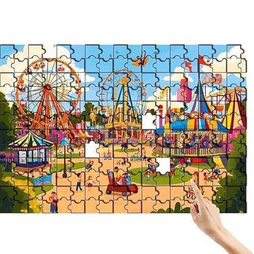 Spielplatz Puzzle 300 Teile Erwachsene, Landschaft Klassische Puzzles Bastelset Erwachsene, Buntes Lustiges Lernspiele, Herausforderung Spielzeug mit Box für Home Wall Decor Geschenke für Männer I-2 von Feionnug