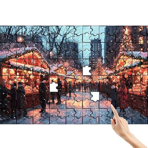 Stadt Puzzle 1000 Teile Erwachsene, Schnee Klassische Puzzles Bastelset Erwachsene, Buntes und Lustiges Lernspiele Set, Herausforderung Spielzeug mit Box für Home Wall Decor, Geschenke für Männer M-9 von Feionnug