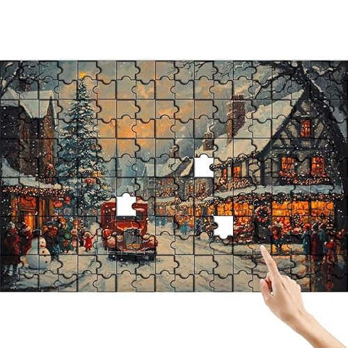 Stadt Puzzle 1000 Teile Erwachsene, Winter Klassische Puzzles Bastelset Erwachsene, Buntes und Lustiges Lernspiele Set, Herausforderung Spielzeug mit Box für Home Wall Decor, Geschenke für Männer R-0 von Feionnug