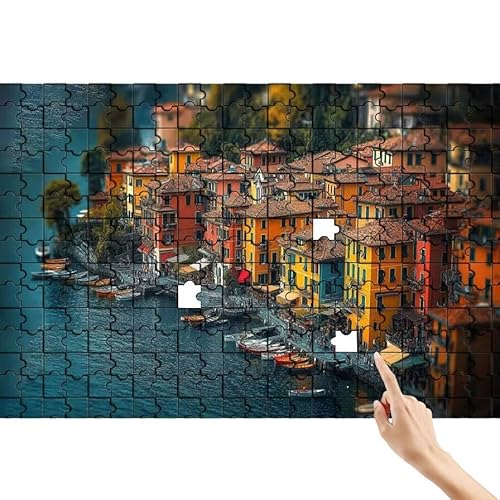 Stadt Puzzle 1500 Teile Erwachsene, Landschaft Klassische Puzzles Bastelset Erwachsene, Buntes und Lustiges Lernspiele, Herausforderung Spielzeug mit Box für Home Wall Decor Geschenke für Männer C-5 von Feionnug