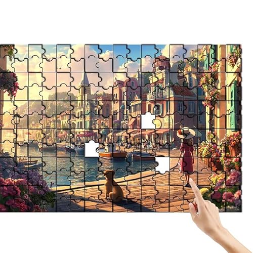 Stadt Puzzle 300 Teile Erwachsene, Wolke Klassische Puzzles Bastelset Erwachsene, Buntes und Lustiges Lernspiele Set, Herausforderung Spielzeug mit Box für Home Wall Decor, Geschenke für Männer Q-7 von Feionnug