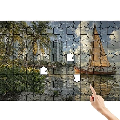 Stadt Puzzle 36 Teile Erwachsene, Baum Klassische Puzzles Bastelset Erwachsene, Buntes und Lustiges Lernspiele Set, Herausforderung Spielzeug mit Box für Home Wall Decor, Geschenke für Männer Q-8 von Feionnug