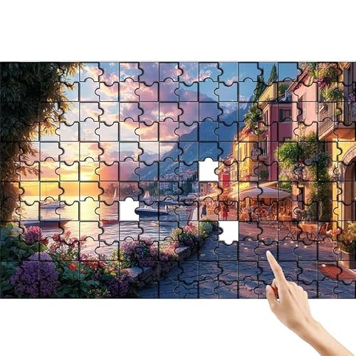 Stadt Puzzle 90 Teile Erwachsene, Sonnenuntergang Klassische Puzzles Bastelset Erwachsene, Buntes Lustiges Lernspiele, Herausforderung Spielzeug mit Box für Home Wall Decor Geschenke für Männer U-8 von Feionnug