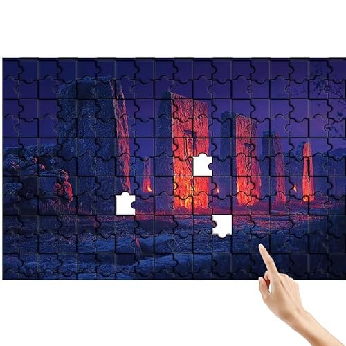 Stein Puzzle 90 Teile Erwachsene, Landschaft Klassische Puzzles Bastelset Erwachsene, Buntes und Lustiges Lernspiele Set, Herausforderung Spielzeug mit Box für Home Wall Decor Geschenke für Männer Z-4 von Feionnug