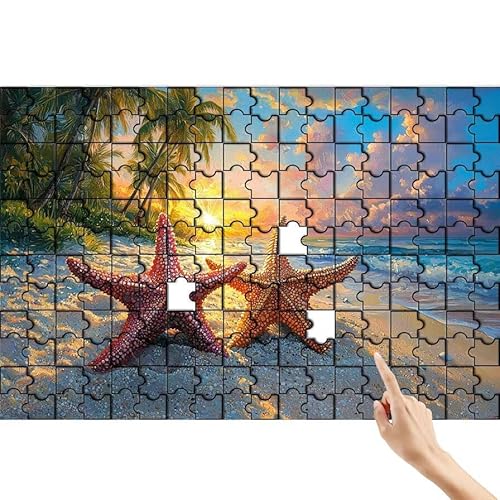 Strand Puzzle 1500 Teile Erwachsene, Seestern Klassische Puzzles Bastelset Erwachsene, Buntes und Lustiges Lernspiele, Herausforderung Spielzeug mit Box für Home Wall Decor Geschenke für Männer V-4 von Feionnug