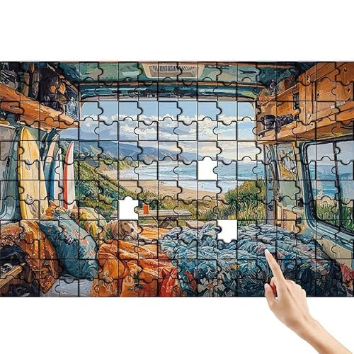 Strand Puzzle 500 Teile Erwachsene, Wohnmobil Klassische Puzzles Bastelset Erwachsene, Buntes und Lustiges Lernspiele, Herausforderung Spielzeug mit Box für Home Wall Decor Geschenke für Männer C-7 von Feionnug