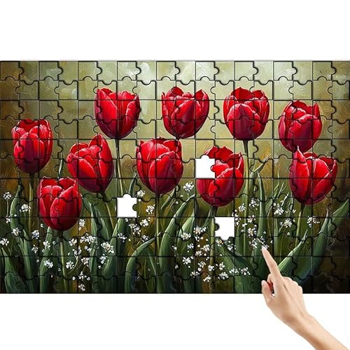 Tulpe Puzzle 1000 Teile Erwachsene, Anlage Klassische Puzzles Bastelset Erwachsene, Buntes und Lustiges Lernspiele Set, Herausforderung Spielzeug mit Box für Home Wall Decor, Geschenke für Männer E-7 von Feionnug