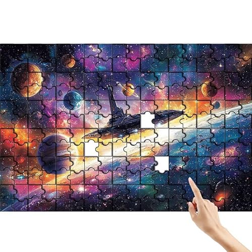 Universum Puzzle 140 Teile Erwachsene, Planet Klassische Puzzles Bastelset Erwachsene, Buntes und Lustiges Lernspiele, Herausforderung Spielzeug mit Box für Home Wall Decor Geschenke für Männer H-1 von Feionnug
