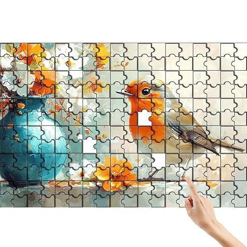 Vogel Puzzle 140 Teile Erwachsene, Blume Klassische Puzzles Bastelset Erwachsene, Buntes und Lustiges Lernspiele Set, Herausforderung Spielzeug mit Box für Home Wall Decor, Geschenke für Männer U-4 von Feionnug