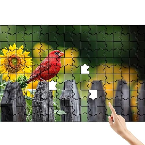 Vogel Puzzle 90 Teile Erwachsene, Sonnenblume Klassische Puzzles Bastelset Erwachsene, Buntes und Lustiges Lernspiele, Herausforderung Spielzeug mit Box für Home Wall Decor Geschenke für Männer K-7 von Feionnug