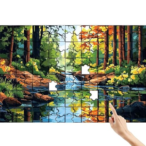 Wald Puzzle 140 Teile Erwachsene, See Klassische Puzzles Bastelset Erwachsene, Buntes und Lustiges Lernspiele Set, Herausforderung Spielzeug mit Box für Home Wall Decor, Geschenke für Männer G-1 von Feionnug