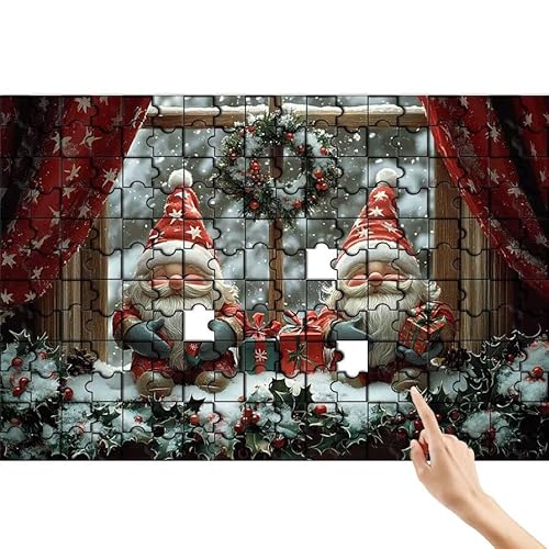 Weihnachten Puzzle 300 Teile Erwachsene, Zwerg Klassische Puzzles Bastelset Erwachsene, Buntes und Lustiges Lernspiele, Herausforderung Spielzeug mit Box für Home Wall Decor Geschenke für Männer V-7 von Feionnug