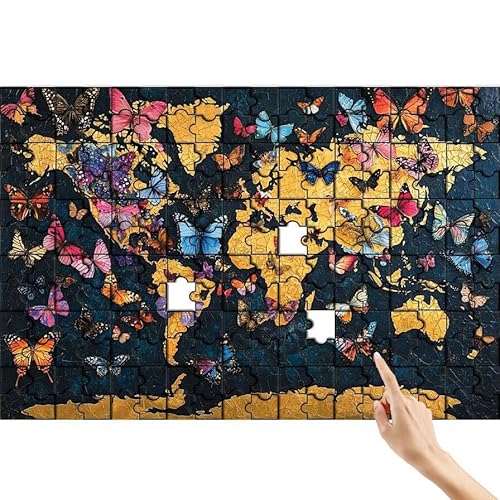 Weltkarte Puzzle 1000 Teile Erwachsene, Schmetterling Klassische Puzzles Bastelset Erwachsene, Lustiges Lernspiele Herausforderung Spielzeug mit Box für Home Wall Decor Geschenke für Männer G-3 Weltkarte Puzzle 1000 Teile Erwachsene, Schmetterling Klassische Puzzles Bastelset Erwachsene, Lustiges Lernspiele Herausforderung Spielzeug mit Box für Home Wall Decor Geschenke für Männer G-3 von Feionnug