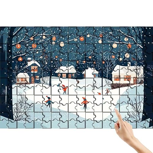 Winter Puzzle 1500 Teile Erwachsene, Ländlich Klassische Puzzles Bastelset Erwachsene, Buntes und Lustiges Lernspiele, Herausforderung Spielzeug mit Box für Home Wall Decor Geschenke für Männer I-0 von Feionnug