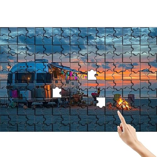 Wohnmobil Puzzle 140 Teile Erwachsene, Landschaft Klassische Puzzles Bastelset Erwachsene, Buntes Lustiges Lernspiele, Herausforderung Spielzeug mit Box für Home Wall Decor Geschenke für Männer T-2 von Feionnug