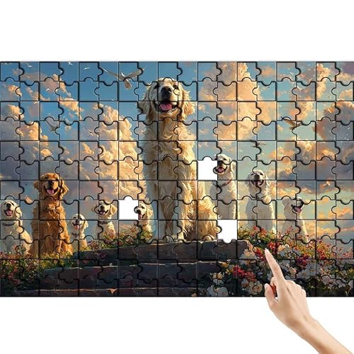 Wolke Puzzle 1500 Teile Erwachsene, Hund Klassische Puzzles Bastelset Erwachsene, Buntes und Lustiges Lernspiele Set, Herausforderung Spielzeug mit Box für Home Wall Decor, Geschenke für Männer F-0 von Feionnug