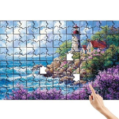 Wolke Puzzle 300 Teile Erwachsene, Leuchtturm Klassische Puzzles Bastelset Erwachsene, Buntes und Lustiges Lernspiele, Herausforderung Spielzeug mit Box für Home Wall Decor Geschenke für Männer E-3 von Feionnug