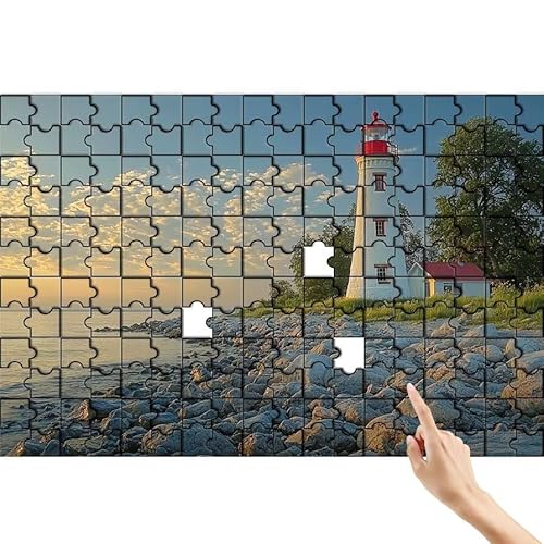 Wolke Puzzle 300 Teile Erwachsene, Leuchtturm Klassische Puzzles Bastelset Erwachsene, Buntes und Lustiges Lernspiele, Herausforderung Spielzeug mit Box für Home Wall Decor Geschenke für Männer K-5 von Feionnug