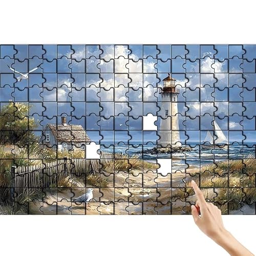 Wolke Puzzle 500 Teile Erwachsene, Leuchtturm Klassische Puzzles Bastelset Erwachsene, Buntes und Lustiges Lernspiele, Herausforderung Spielzeug mit Box für Home Wall Decor Geschenke für Männer C-2 von Feionnug