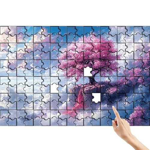 Wolke Puzzle 90 Teile Erwachsene, Baum Klassische Puzzles Bastelset Erwachsene, Buntes und Lustiges Lernspiele Set, Herausforderung Spielzeug mit Box für Home Wall Decor, Geschenke für Männer E-1 von Feionnug