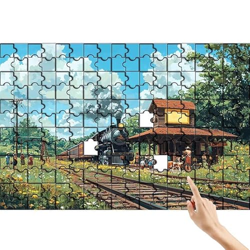 Zug Puzzle 1000 Teile Erwachsene, Landschaft Klassische Puzzles Bastelset Erwachsene, Buntes und Lustiges Lernspiele Set, Herausforderung Spielzeug mit Box für Home Wall Decor Geschenke für Männer N-3 von Feionnug