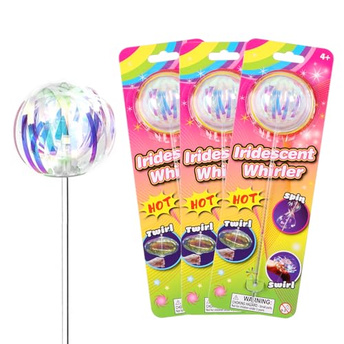 Rainbow Twirler,3 Stück Magic Rainbow Spinner Twirler Stick,Bunte Wirbel magischer Party-Bubble-Zauberstab,Coole Tanzrequisite für magische Momente,Kinderspielzeug für Party Freizeit Innen Draußen von Feirdhoo