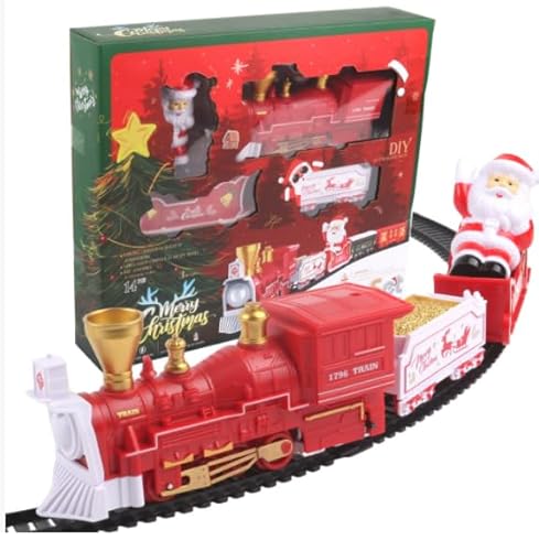 Weihnachten Classic Train Set für Kinder,Weihnachtsbaum Zug mit Musik, Lokomotive,Waggons und Gleisen,Batteriebetrieben,Weihnachtsbasteldeko Kindergeschenke Geschenk für Mädchen Junge Weihnachten Classic Train Set für Kinder,Weihnachtsbaum Zug mit Musik, Lokomotive,Waggons und Gleisen,Batteriebetrieben,Weihnachtsbasteldeko Kindergeschenke Geschenk für Mädchen Junge von Feirdhoo