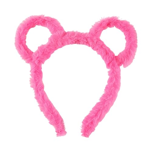 Feizikaw Groß Haarspangen Frauen Winter Dick Gefüllte Stirnband Runde Bär Ohren Make-Up Haar Hoop Cartoon Geformt Gefüllte Haar Hoop Kostüm Cosplay Party (20X17CM) von Feizikaw