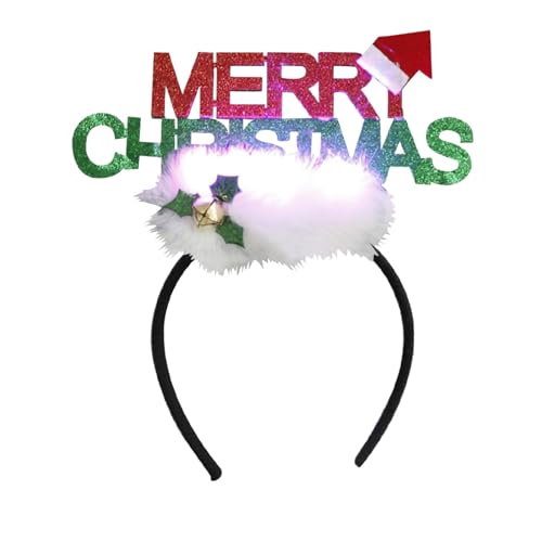 Feizikaw Große Haarspangen für Dickes Haar Weihnachtsdekorationen leuchten Weihnachtsbaum-Stirnband-Kopfbedeckungen schmücken Partyzubehör (A, One Size) von Feizikaw