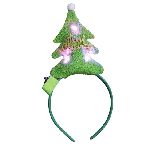 Feizikaw Große Haarspangen für Dickes Haar Weihnachtsdekorationen leuchten Weihnachtsbaum-Stirnband-Kopfbedeckungen schmücken Partyzubehör (C, One Size) von Feizikaw