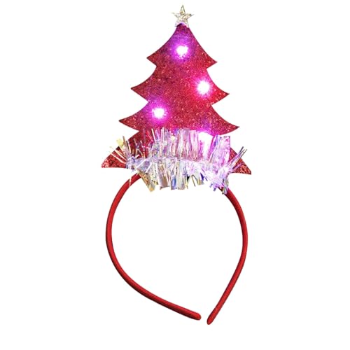 Feizikaw Große Haarspangen für Dickes Haar Weihnachtsdekorationen leuchten Weihnachtsbaum-Stirnband-Kopfbedeckungen schmücken Partyzubehör (D, One Size) von Feizikaw