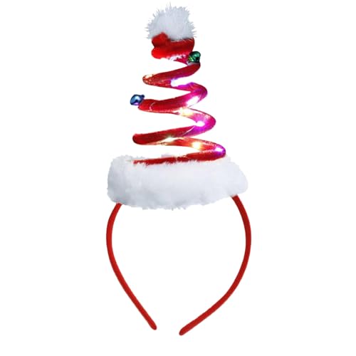 Feizikaw Große Haarspangen für Dickes Haar Weihnachtsdekorationen leuchten Weihnachtsbaum-Stirnband-Kopfbedeckungen schmücken Partyzubehör (E, One Size) von Feizikaw