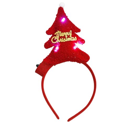 Feizikaw Große Haarspangen für Dickes Haar Weihnachtsdekorationen leuchten Weihnachtsbaum-Stirnband-Kopfbedeckungen schmücken Partyzubehör (F, One Size) von Feizikaw