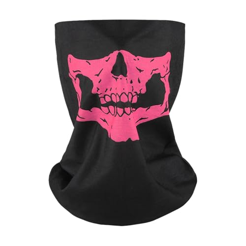 Feizikaw Grusel Maske Halloween Bandana Gesicht Tag der Toten Skelett Gesicht für Cosplay Maskerade Kostüm Party Zubehör Foto Requisiten (13.5 * 13.5 * 0.5cm) von Feizikaw
