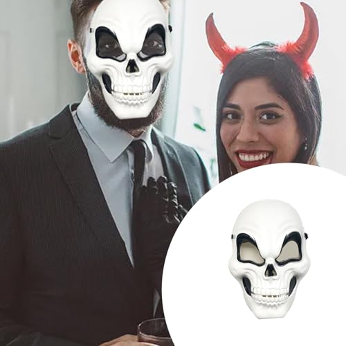 Feizikaw Grusel Maske Halloween Neue Weiß Atmosphäre Party Liefert Ostern Explosion Scary (White, 27x19cm) von Feizikaw