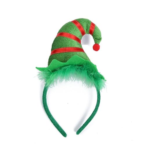 Feizikaw Haarclip Flach Stirnband Mütze Weihnachten Stirnband Ohren und Mütze Grün Kinder Weihnachtsmütze Weihnachtsmütze Kleinkindmütze Kinder Weihnachtsmütze Babymütze Accessoires (One Size) von Feizikaw