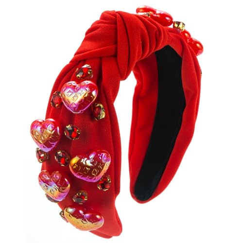 Feizikaw Haarclip Valentinstag-Haarband für Damen, breite Krempe, Diamantglasur, Liebesaccessoires, hochwertige Haaraccessoires (A, One Size) von Feizikaw