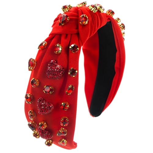 Feizikaw Haarclip Valentinstag-Haarband für Damen, breite Krempe, Diamantglasur, Liebesaccessoires, hochwertige Haaraccessoires (B, One Size) von Feizikaw