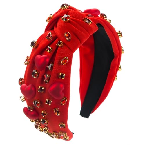 Feizikaw Haarclip Valentinstag-Haarband für Damen, breite Krempe, Diamantglasur, Liebesaccessoires, hochwertige Haaraccessoires (C, One Size) von Feizikaw