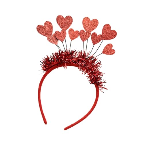 Feizikaw Haarspangen Damen Groß Neu Valentinstag Stirnband Tanz Kleid Stirnband Bachelor Party Foto Kopfschmuck (Red, 18x23x2cm) von Feizikaw
