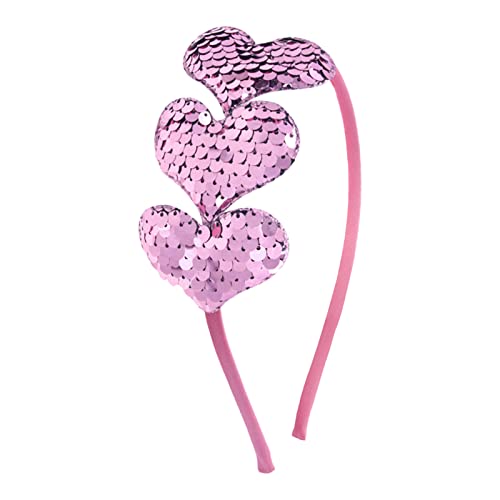 Feizikaw Hair Clips Valentinstag-Pailletten-Herz Pailletten-Stirnbänder Valentinstag-Herz verschönert süße Kinder-Haar-Accessoires süßes Liebes-Stirnband für Mädchen (One Size) von Feizikaw