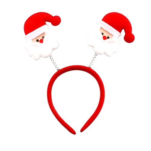 Feizikaw Hair Clips Weihnachtsstirnbänder Rentiergeweih Stirnband Weihnachtsmann Weihnachtsbaum Topper Kopfbedeckung Zubehör für Urlaub Kostüm Party Photo Booth Favors (A, One Size) von Feizikaw