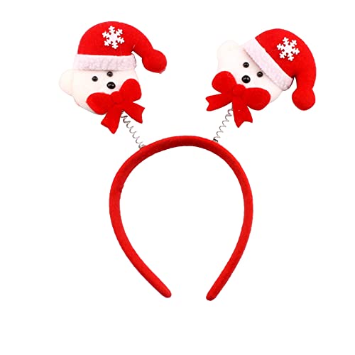 Feizikaw Hair Clips Weihnachtsstirnbänder Rentiergeweih Stirnband Weihnachtsmann Weihnachtsbaum Topper Kopfbedeckung Zubehör für Urlaub Kostüm Party Photo Booth Favors (D, One Size) von Feizikaw
