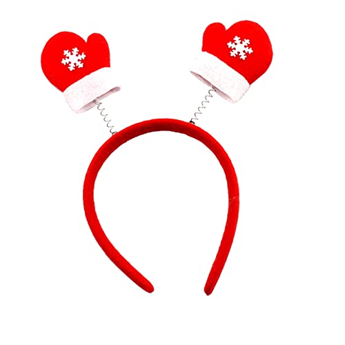 Feizikaw Hair Clips Weihnachtsstirnbänder Rentiergeweih Stirnband Weihnachtsmann Weihnachtsbaum Topper Kopfbedeckung Zubehör für Urlaub Kostüm Party Photo Booth Favors (F, One Size) von Feizikaw