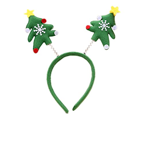 Feizikaw Hair Clips Weihnachtsstirnbänder Rentiergeweih Stirnband Weihnachtsmann Weihnachtsbaum Topper Kopfbedeckung Zubehör für Urlaub Kostüm Party Photo Booth Favors (Green, One Size) von Feizikaw