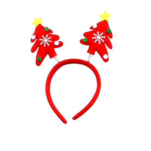 Feizikaw Hair Clips Weihnachtsstirnbänder Rentiergeweih Stirnband Weihnachtsmann Weihnachtsbaum Topper Kopfbedeckung Zubehör für Urlaub Kostüm Party Photo Booth Favors (Red, One Size) von Feizikaw