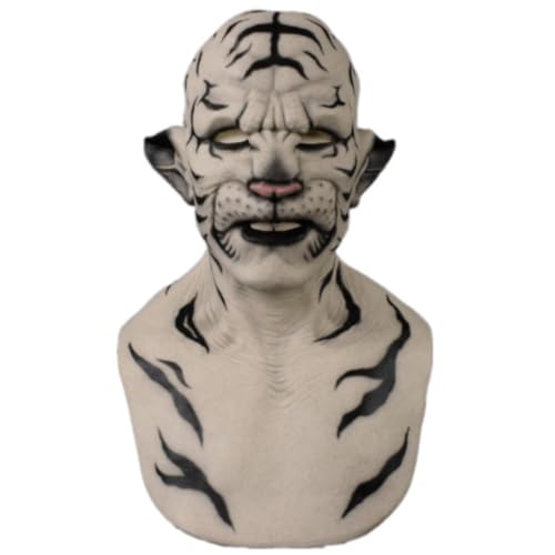 Feizikaw Halloween Maske Dekoration Halloween Halloween Böse Cosplay Halloween Kostüm Party Maskerade (Grey, 38 * 25cm) von Feizikaw