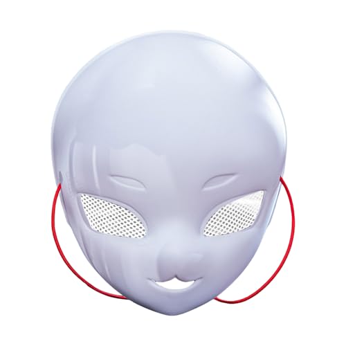 Feizikaw Halloween Maske Dekoration Weißer PVC-Kopf, Kunststoff, weiß, DIY-Malerei, Cartoon-Kostüm, Requisite, Maskerade, Party, Cosplay (18x21x7.2cm) von Feizikaw